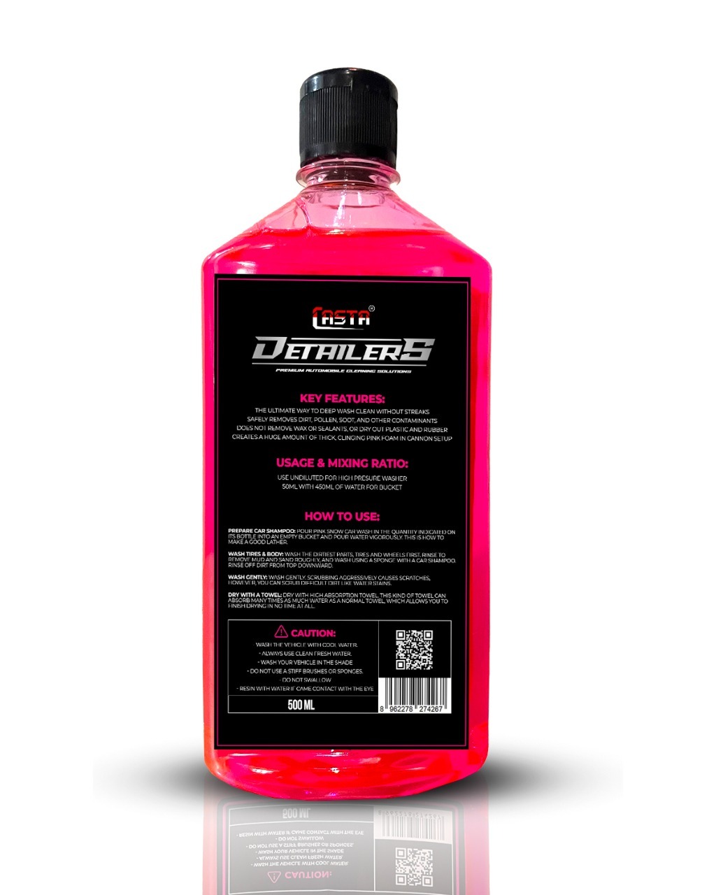 Casta Detailer Pink Snow Car Wash 500ml - Image 3